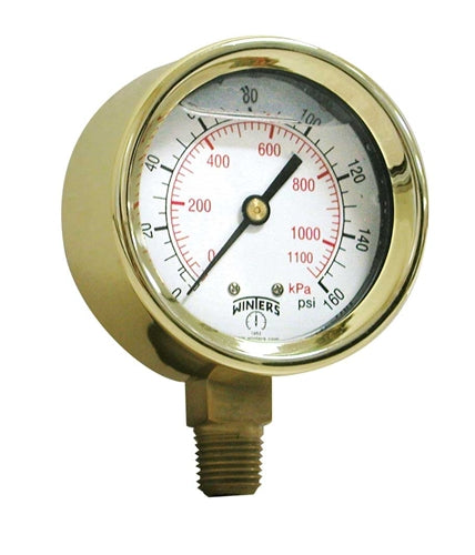 Winters Instruments PBC1250 Pbc Forged Brass Case Pressure Gauge