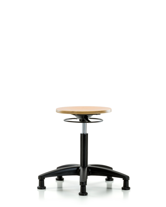 Blue Ridge Ergonomics WMBSO-RG-NF-RG Wood Stool - Medium Bench Height with Stationary Glides