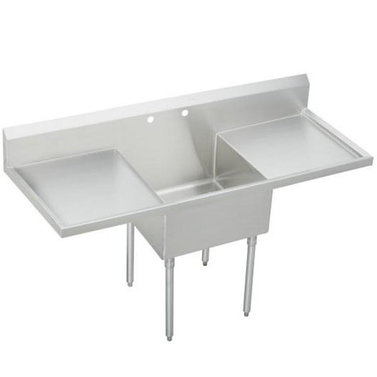 Elkay WNSF8124LR2 Weldbilt® Stainless Steel 72" x 27-1/2" x 14" Floor Mount Single Compartment Scullery Sink with Drainboard