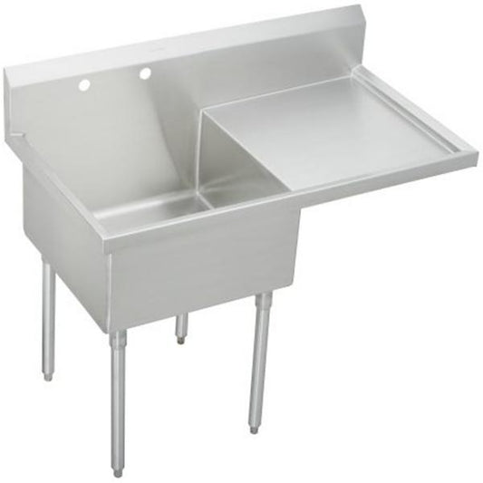 Elkay WNSF8124R2 Weldbilt® Stainless Steel 49-1/2" x 27-1/2" x 14" Floor Mount Single Compartment Scullery Sink with Drainboard