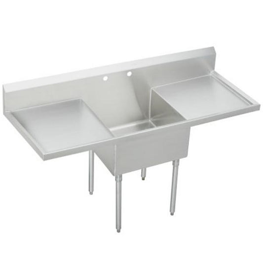 Elkay WNSF8130LR2 Weldbilt® Stainless Steel 78" x 27-1/2" x 14" Floor Mount Single Compartment Scullery Sink with Drainboard