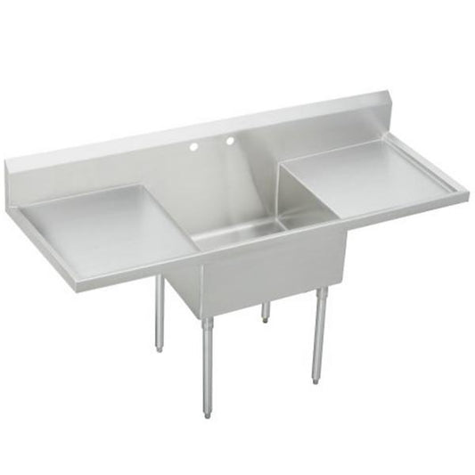 Elkay WNSF8136LR2 Weldbilt® Stainless Steel 84" x 27-1/2" x 14" Floor Mount Single Compartment Scullery Sink with Drainboard