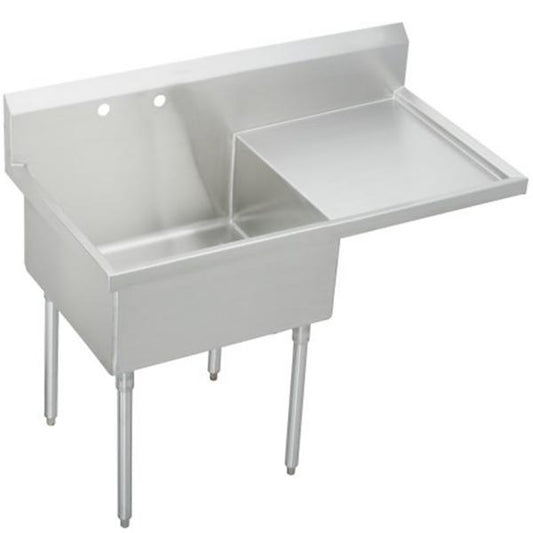 Elkay WNSF8136R2 Weldbilt® Stainless Steel 61-1/2" x 27-1/2" x 14" Floor Mount Single Compartment Scullery Sink with Drainboard