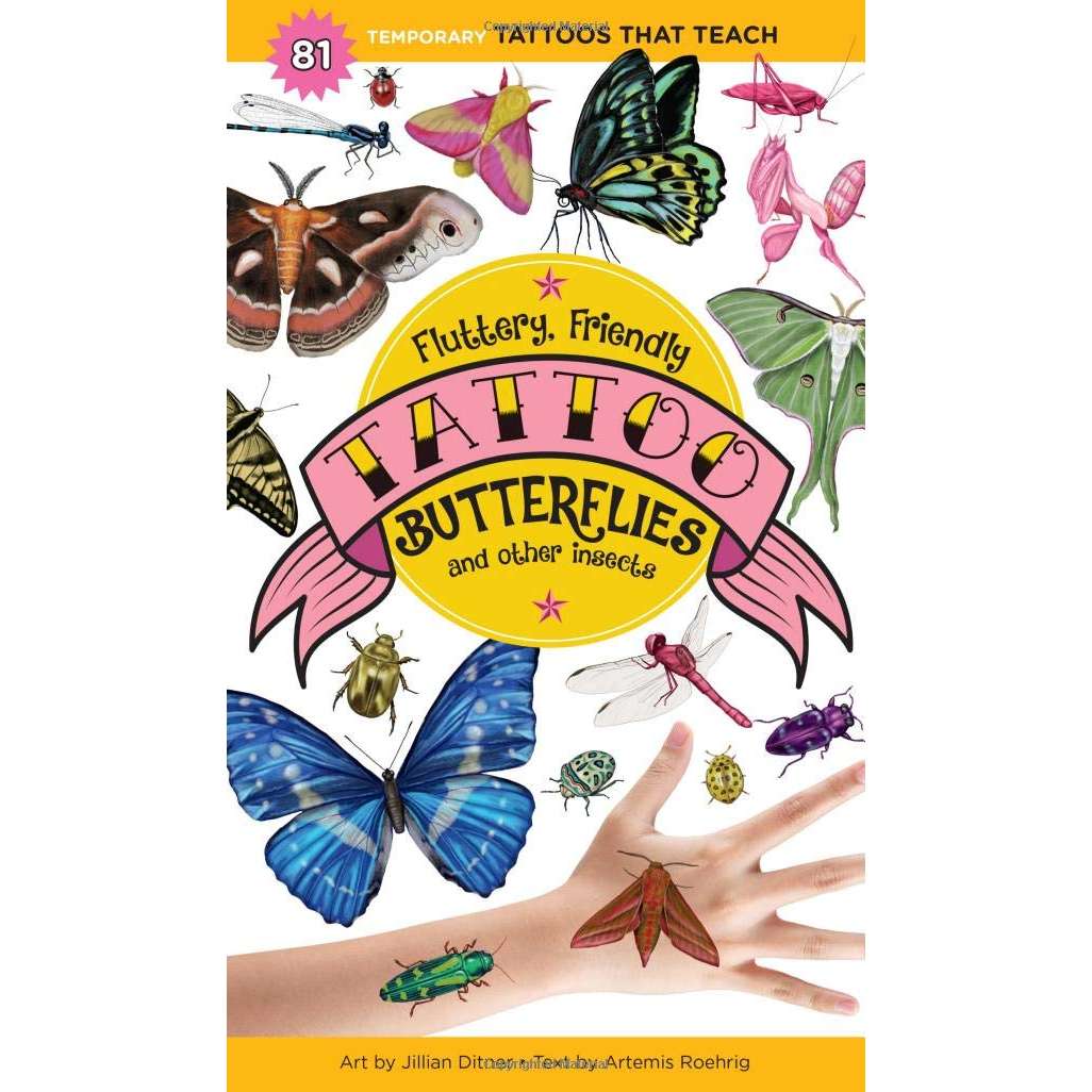 Paradise Clay WPC153 Fluttery, Friendly Tattoo Butterflies and Other Insects: 81 Temporary Tattoos That Teach - Book