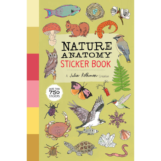 Paradise Clay WPC169 Nature Anatomy Sticker Book: A Julia Rothman Creation; More than 750 Stickers - Book