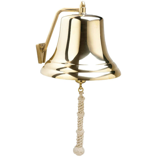 Paradise Clay WPL12000 12" Brass Bell w/ White Monkey's Fist Lanyard #12000