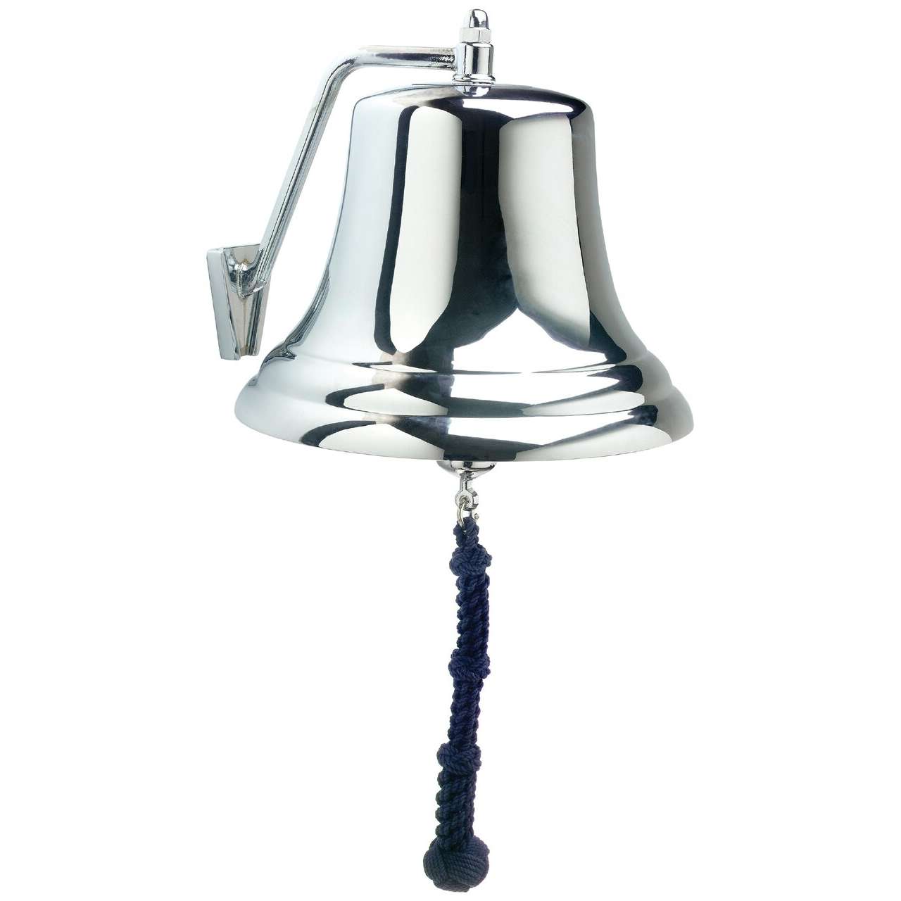 Paradise Clay WPL12000C 12" Chrome Bell w/ Navy Monkey's Fist Lanyard #12000C
