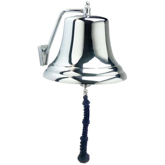 Paradise Clay WPL12000C 12" Chrome Bell w/ Navy Monkey's Fist Lanyard #12000C