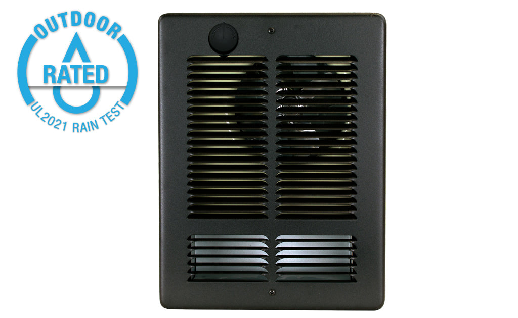 King Electric W2420-I-T-SB W Wall Htr 240V 2000-1000W Interior W/ Sp Stat & Grill Satin Black