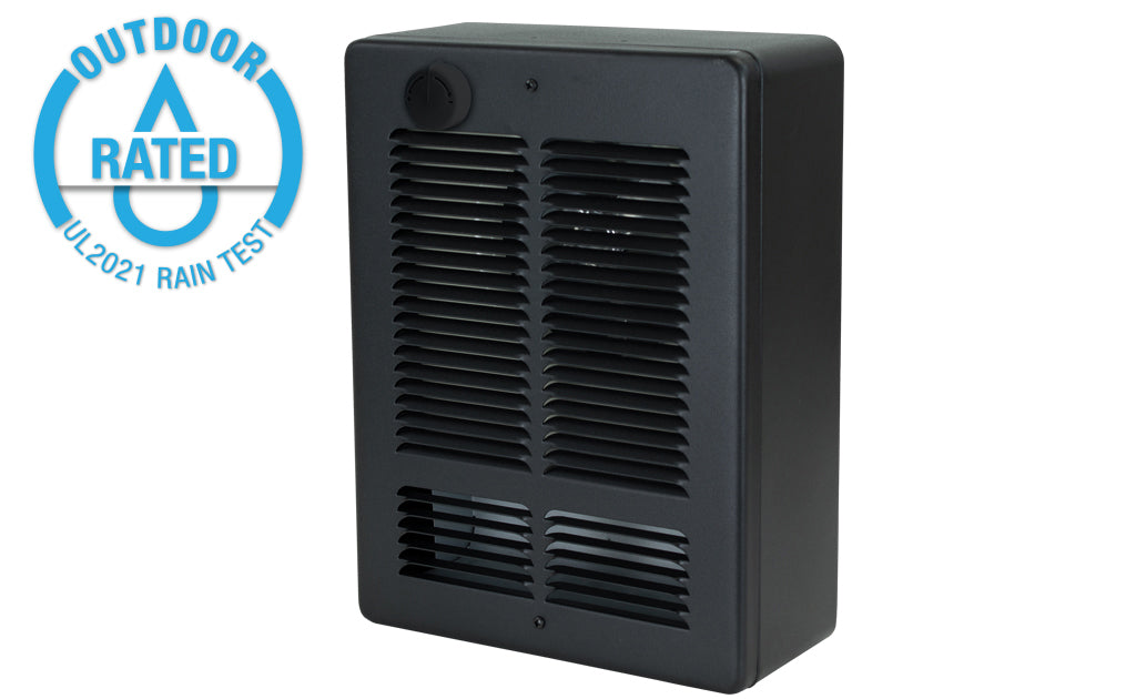 King Electric W2020-I-T-SB W Wall Htr 208V 2000-1000W Interior W/ Sp Stat & Grill Satin Black