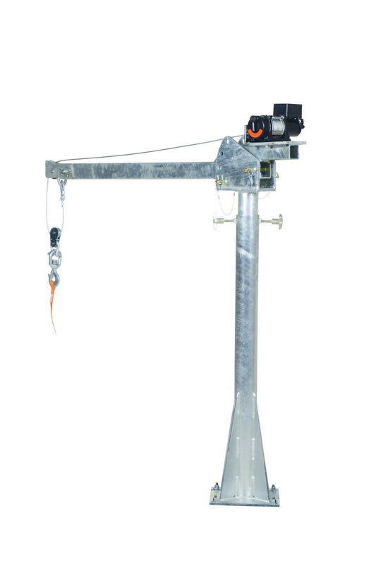Vestil WTJ-20-4-DC-GAL Galv DC Power Jib Crane 4-7' Boom