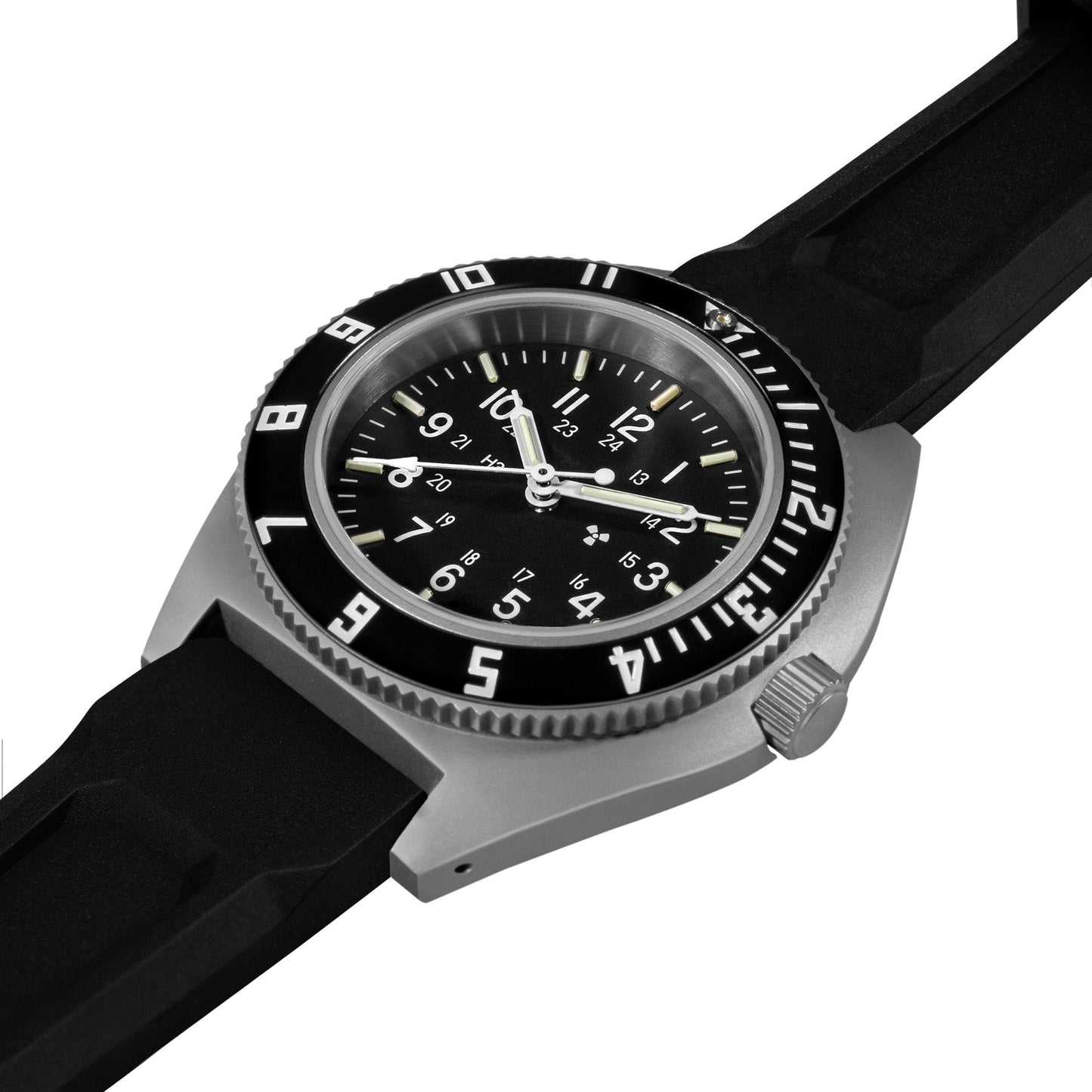 Marathon WW194001SS-0830 Steel Navigator Watch on 3-Piece Rubber Strap Kit, Digital, Battery Operated, 41 mm