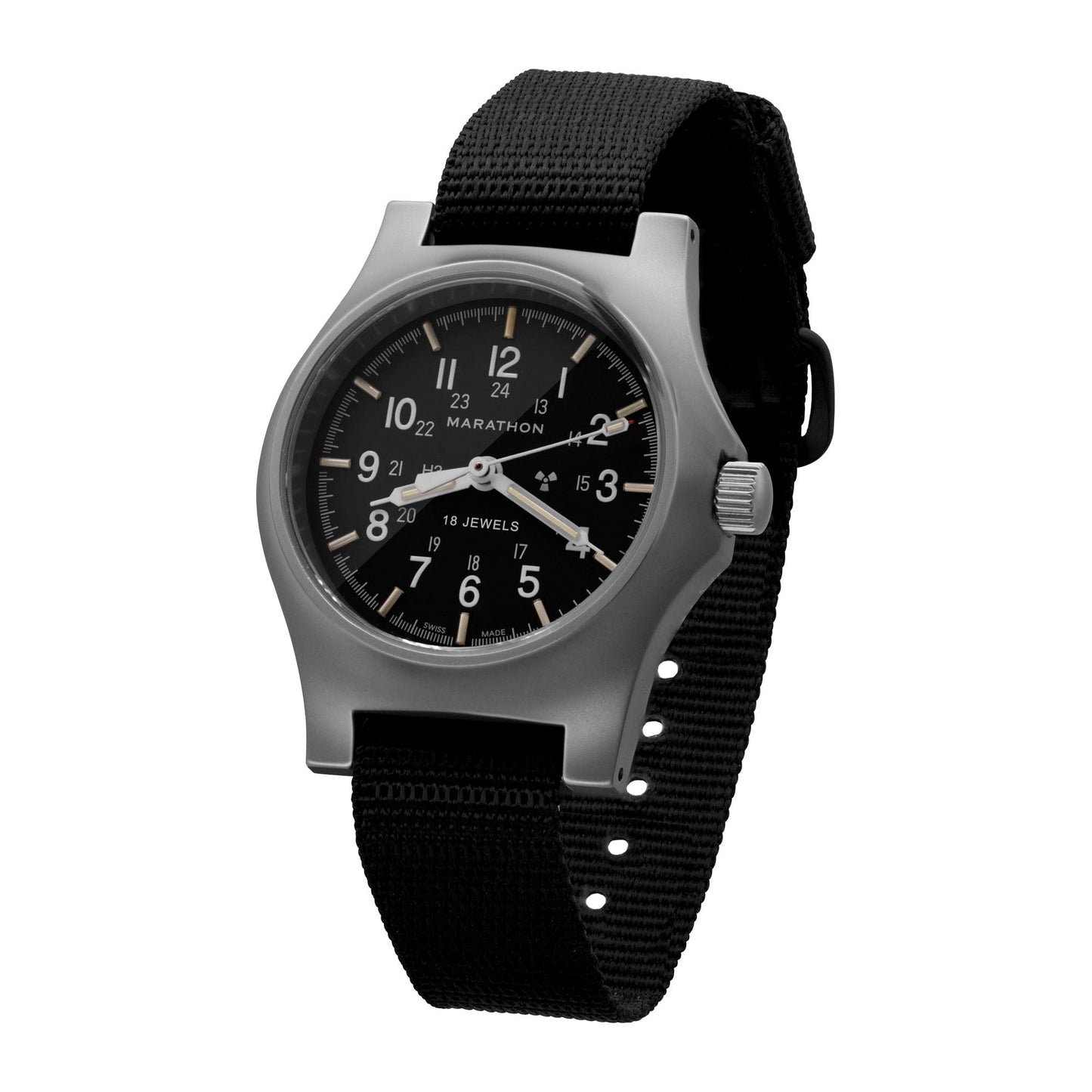 Marathon WW194003SS-0101 Re-Issue Stainless Steel GP Mechanical (GPM) 39mm with Black Ballistic Nylon Strap