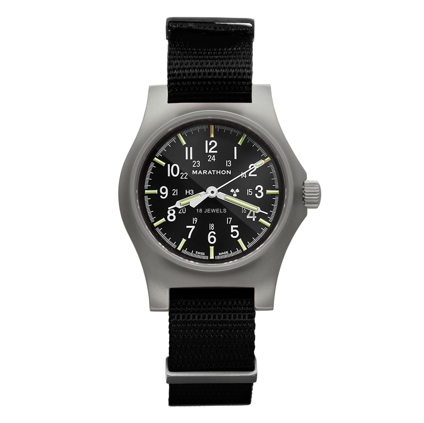 Marathon WW194003SS-0108 Re-Issue Stainless Steel GP Mechanical (GPM) 39mm with Black Defence Standard Nylon Strap