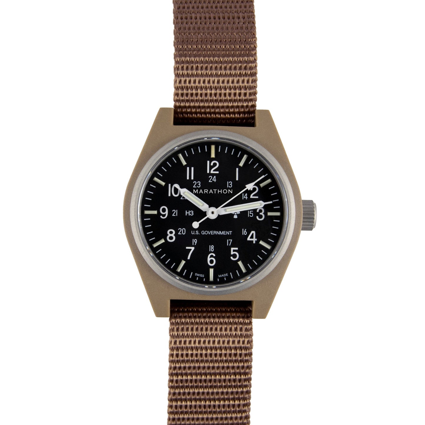 Marathon WW194004DT-0803 Desert Tan General Purpose Quartz (GPQ) - 34mm with Desert Tan Ballistic Nylon Strap
