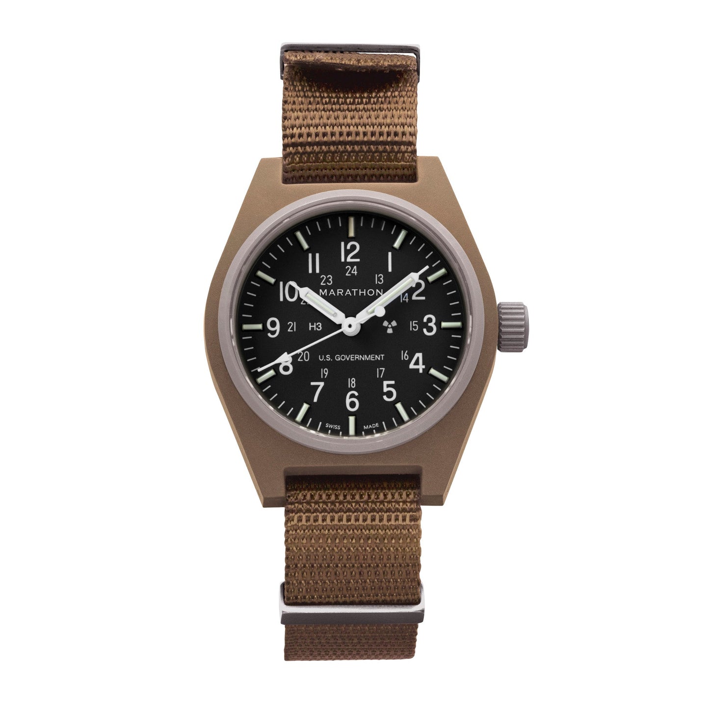 Marathon WW194004DT-0803 Desert Tan General Purpose Quartz (GPQ) - 34mm with Desert Tan Ballistic Nylon Strap