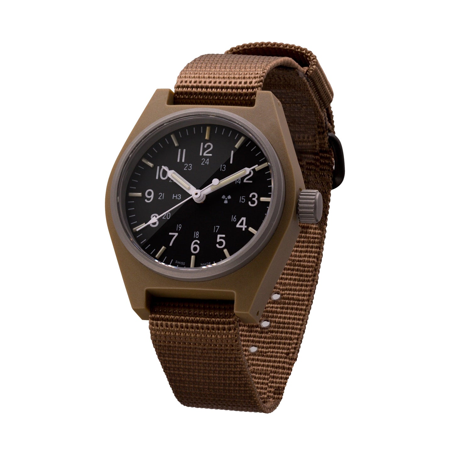 Marathon WW194004DT-0803 Desert Tan General Purpose Quartz (GPQ) - 34mm with Desert Tan Ballistic Nylon Strap