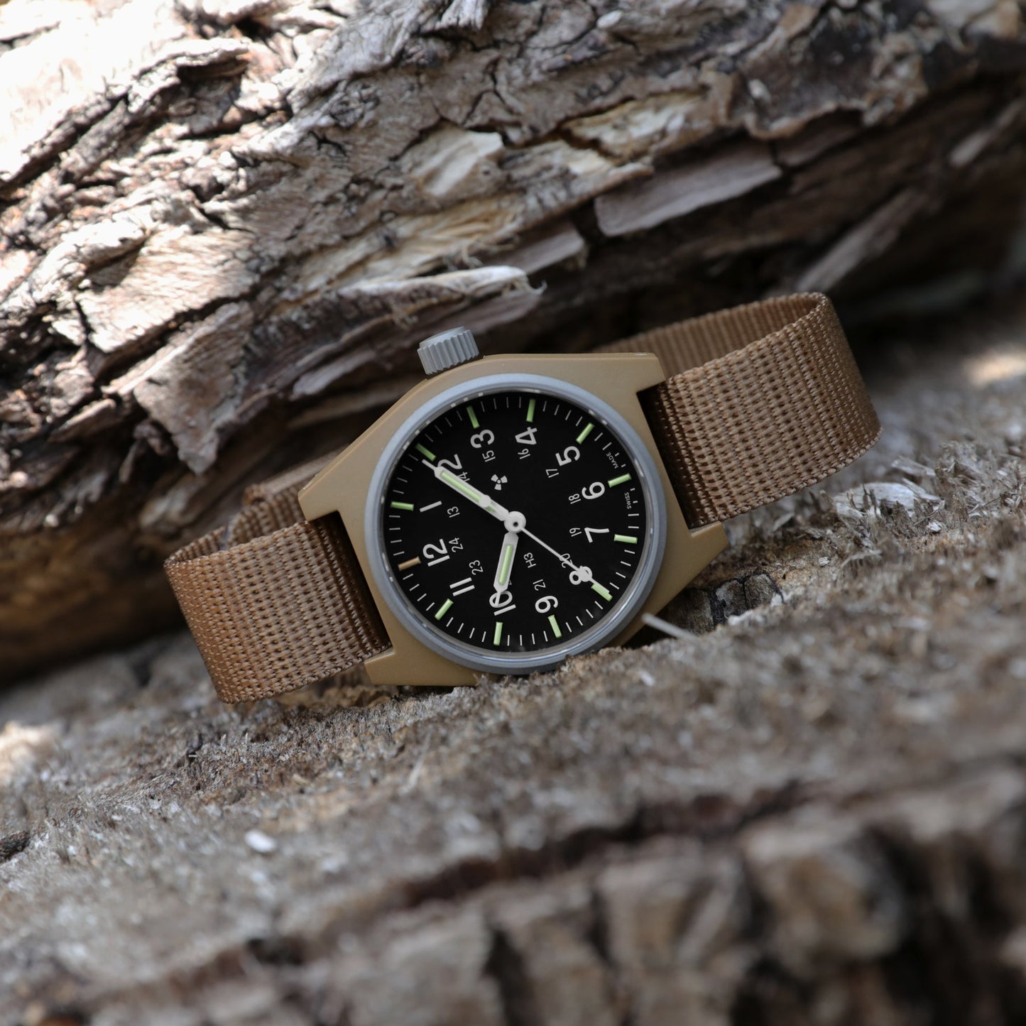 Marathon WW194004DT-0803 Desert Tan General Purpose Quartz (GPQ) - 34mm with Desert Tan Ballistic Nylon Strap