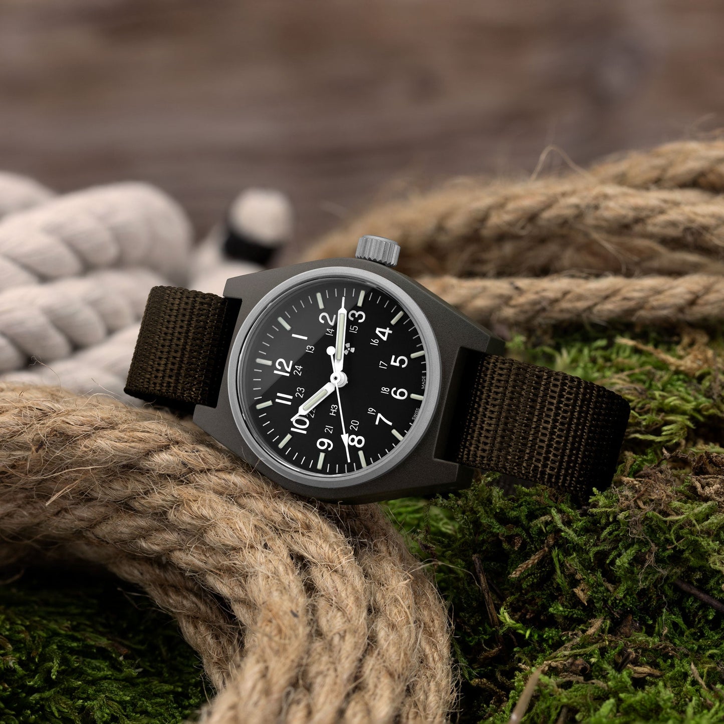 Marathon WW194004SG-0803 Sage Green General Purpose Quartz (GPQ) - 34mm with Sage Green Ballistic Nylon Strap