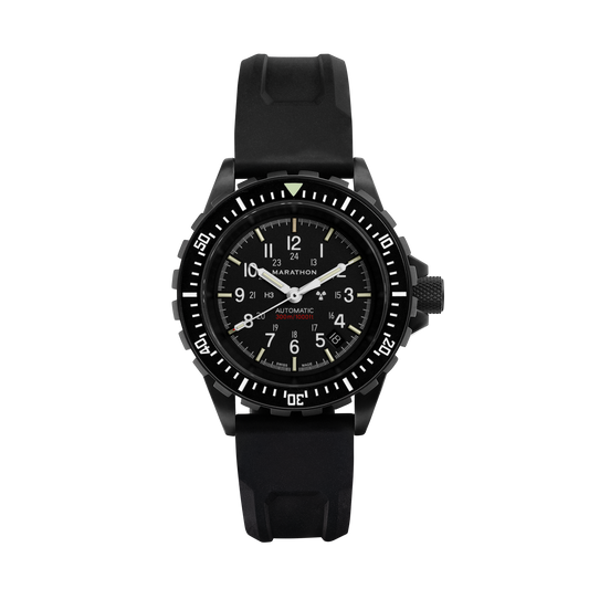 Marathon WW194006BK-0130 Anthracite Large Diver's Automatic (GSAR) - 41mm with 3 pcs Black Rubber Strap and Black Buckle