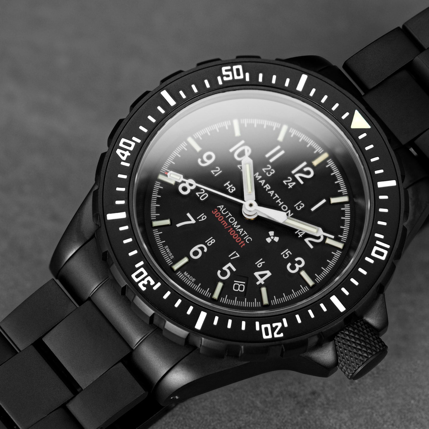 Marathon WW194006BK-0109 Anthracite Large Diver's Automatic (GSAR) - 41mm with Anthracite Stainless Steel MA Bracelet