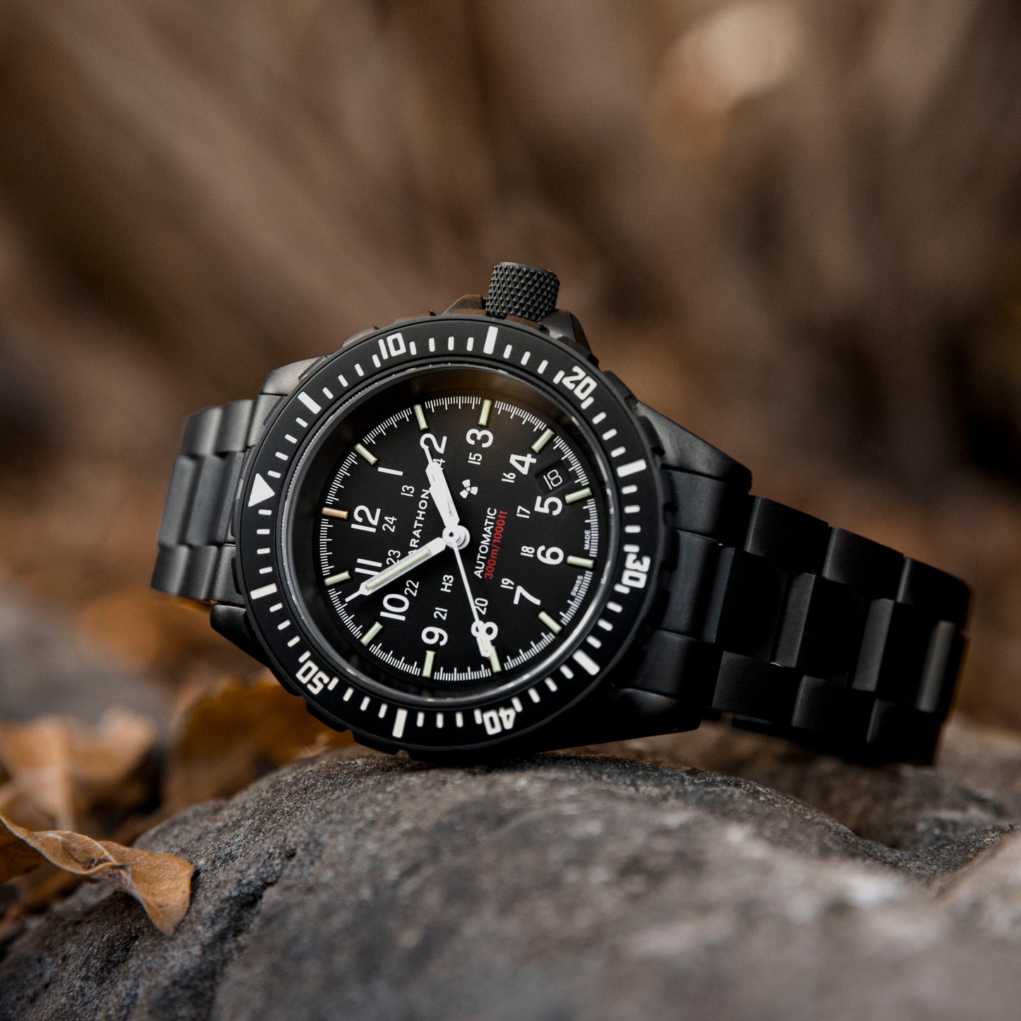 Marathon WW194006BK-0109 Anthracite Large Diver's Automatic (GSAR) - 41mm with Anthracite Stainless Steel MA Bracelet