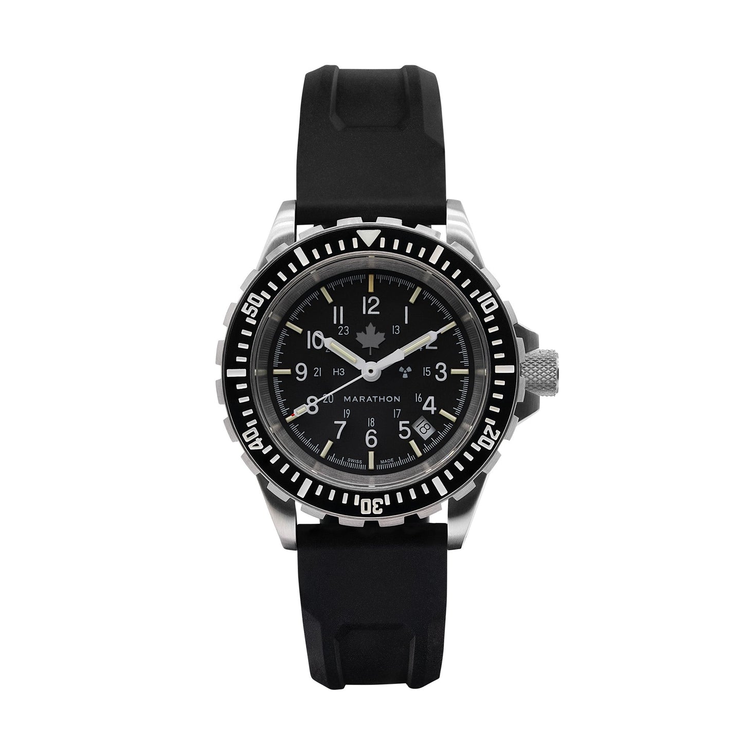 Marathon WW194006SS-0330 Large Diver's Automatic (GSAR) - 41mm - Grey Maple with 3 pieces Black Rubber Strap