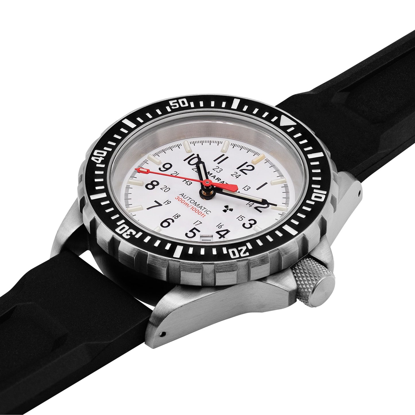 Marathon WW194006SS-0530 Arctic Edition Large Diver's Automatic (GSAR) - 41mm with 3 pieces Black Rubber Strap