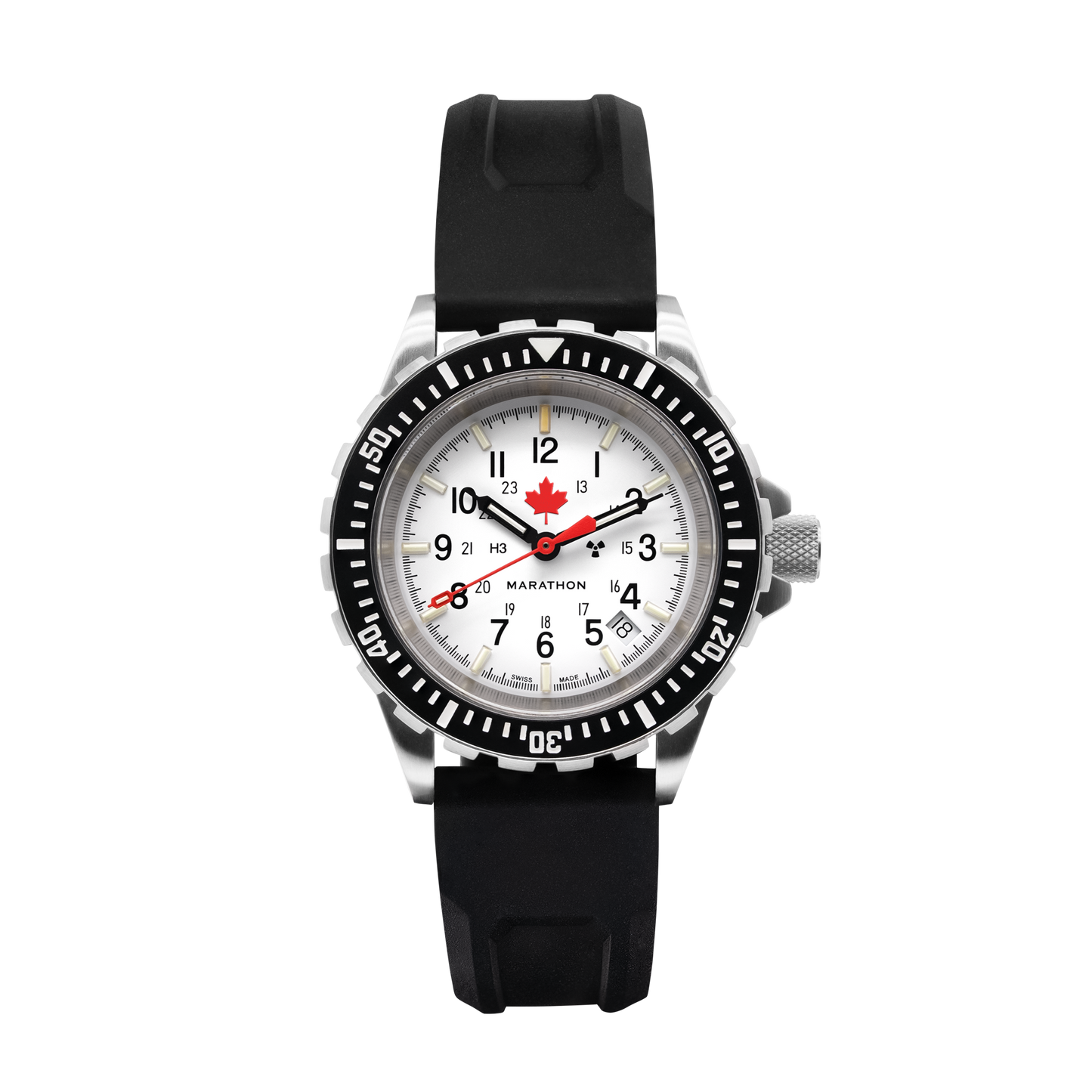 Marathon WW194006SS-1630 Large Diver's Automatic (GSAR) - 41mm - Red Maple with 3 pieces Black Rubber Strap