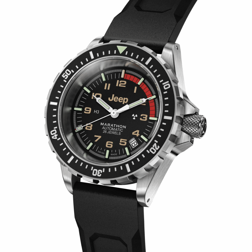 Marathon WW194006SS-4130 41mm JEEP® RUBICON GSAR, Diver's Automatic, Type II, SS, SS/BKSS 3PC Rubber