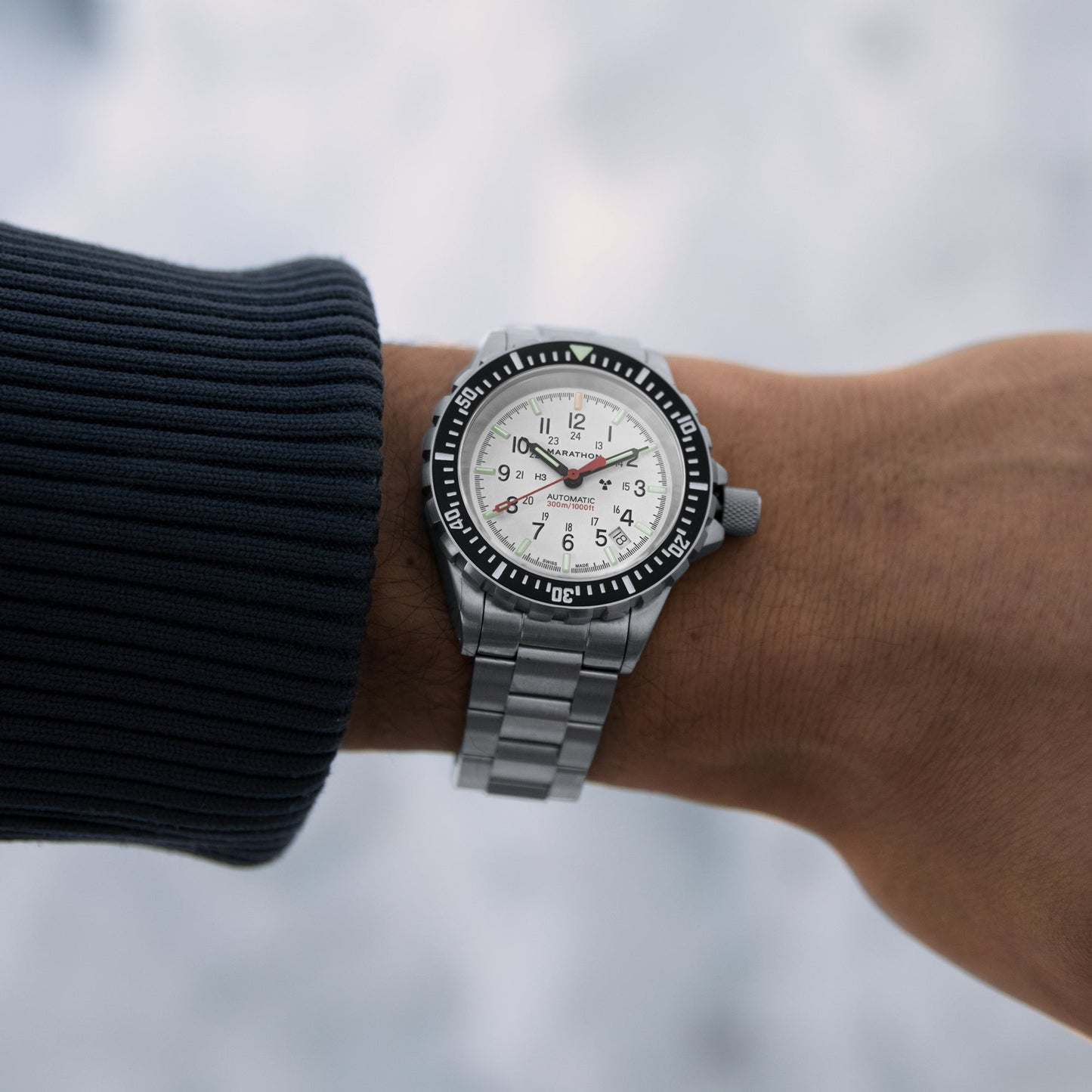 Marathon WW194006SS-0513 Arctic Edition Large Diver's Automatic (GSAR) - 41mm with Stainless Steel MA Bracelet
