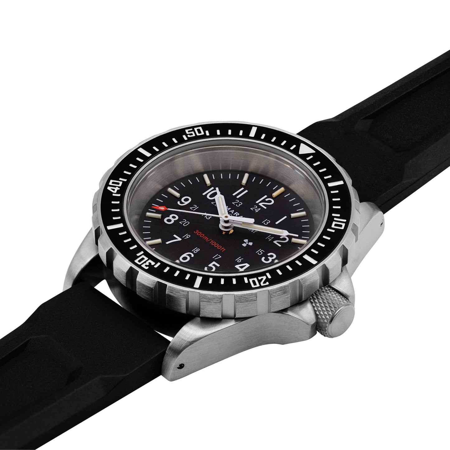 Marathon WW194007SS-0130 Large Diver's Quartz (TSAR) - 41mm with 3 pieces Black Rubber Strap