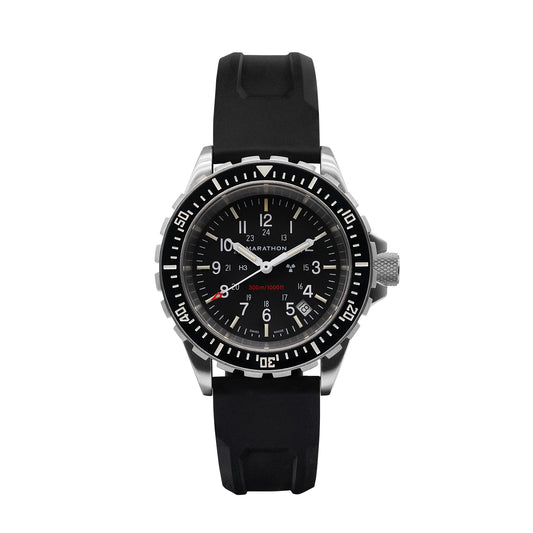 Marathon WW194007SS-0130 Large Diver's Quartz (TSAR) - 41mm with 3 pieces Black Rubber Strap