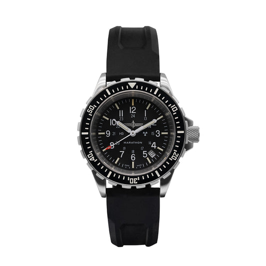 Marathon WW194007SS-0630 41mm TSAR Duvdevan, Type II - Diver's Quartz with 3 Pieces Black Rubber Strap