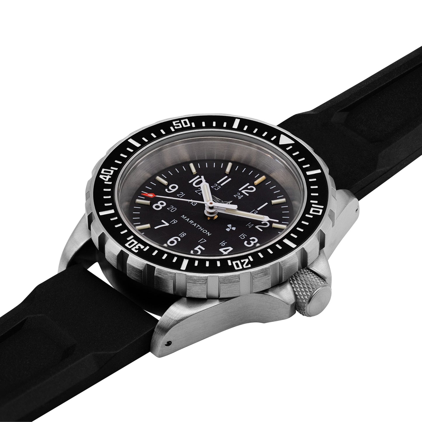 Marathon WW194007SS-0630 41mm TSAR Duvdevan, Type II - Diver's Quartz with 3 Pieces Black Rubber Strap