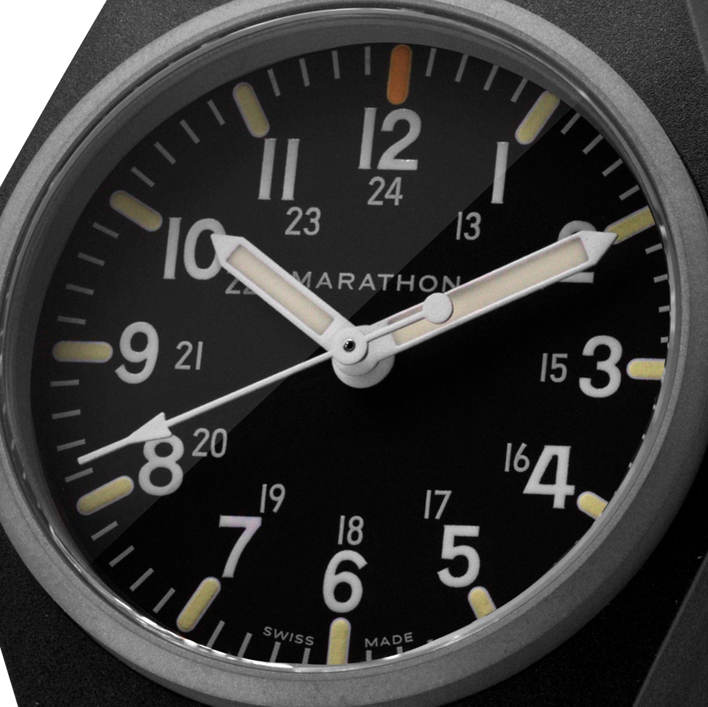 Marathon WW194009BK-0101 Black General Purpose Quartz with MaraGlo (GPQ) - 34mm with Black Ballistic Nylon Strap
