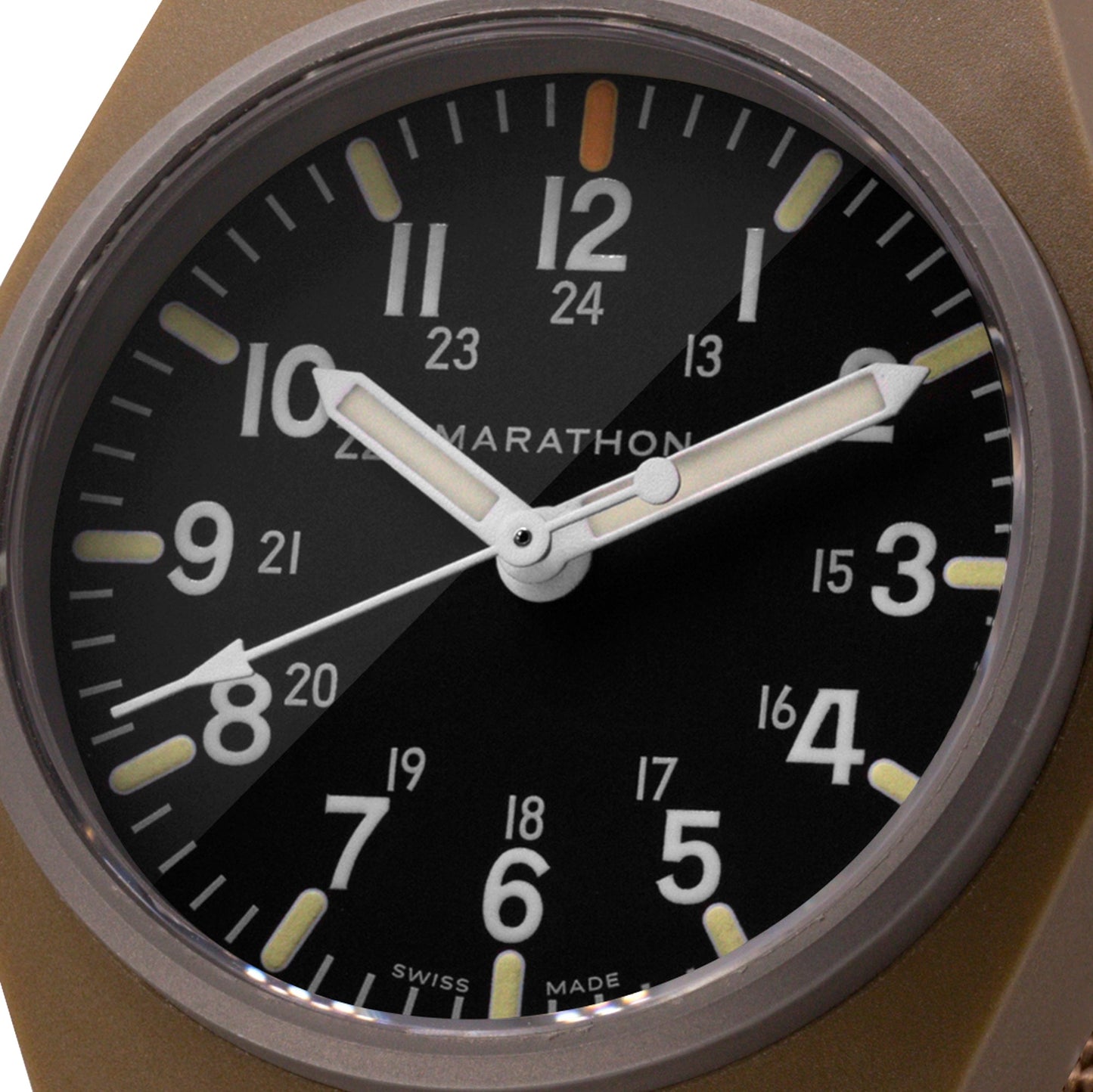 Marathon WW194009DT-0103 Desert Tan General Purpose Quartz with MaraGlo (GPQ) - 34mm with Desert Tan Ballistic Nylon Strap