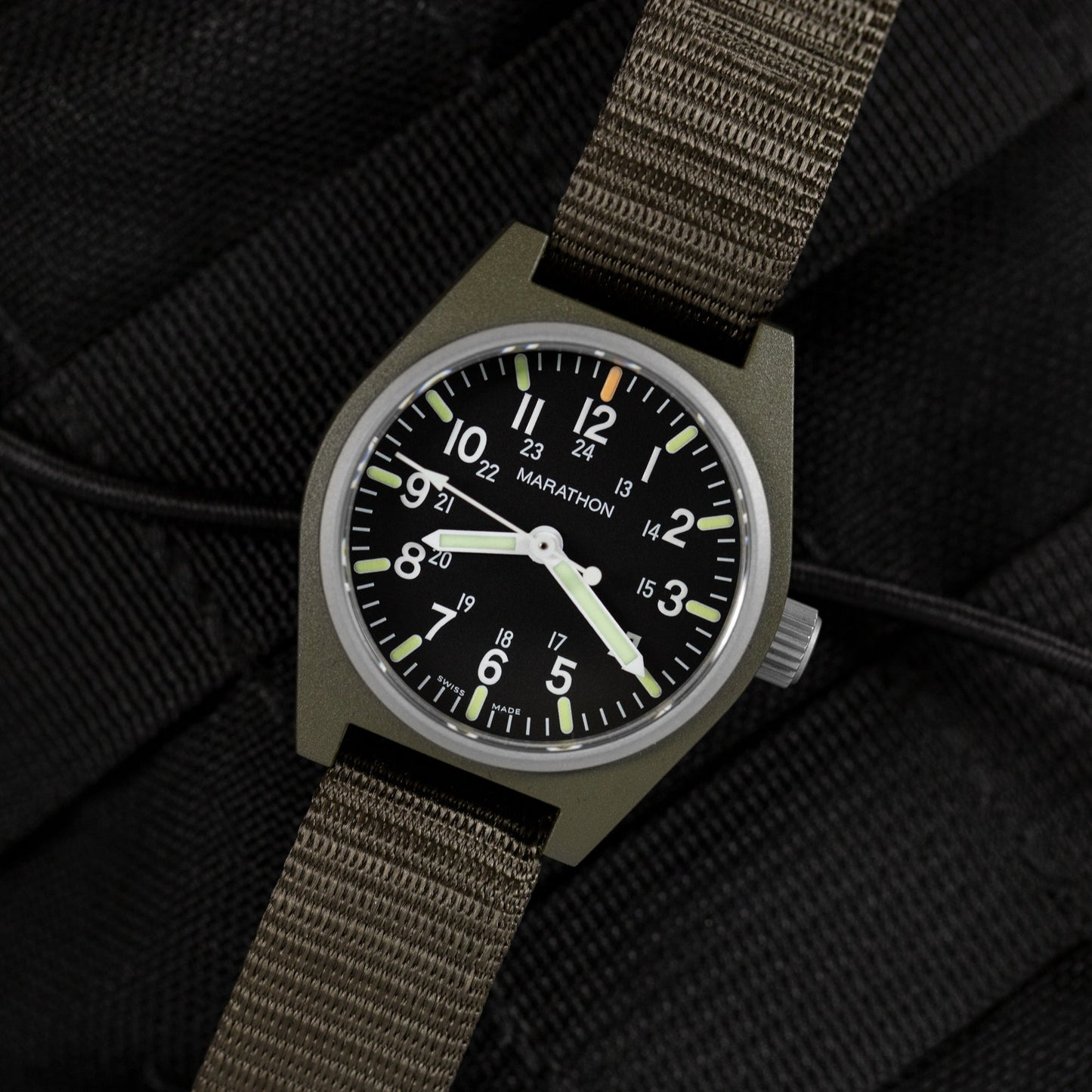Marathon WW194009SG-0106 Sage Green General Purpose Quartz with MaraGlo (GPQ) - 34mm with Sage Green Defence Standard Nylon Strap