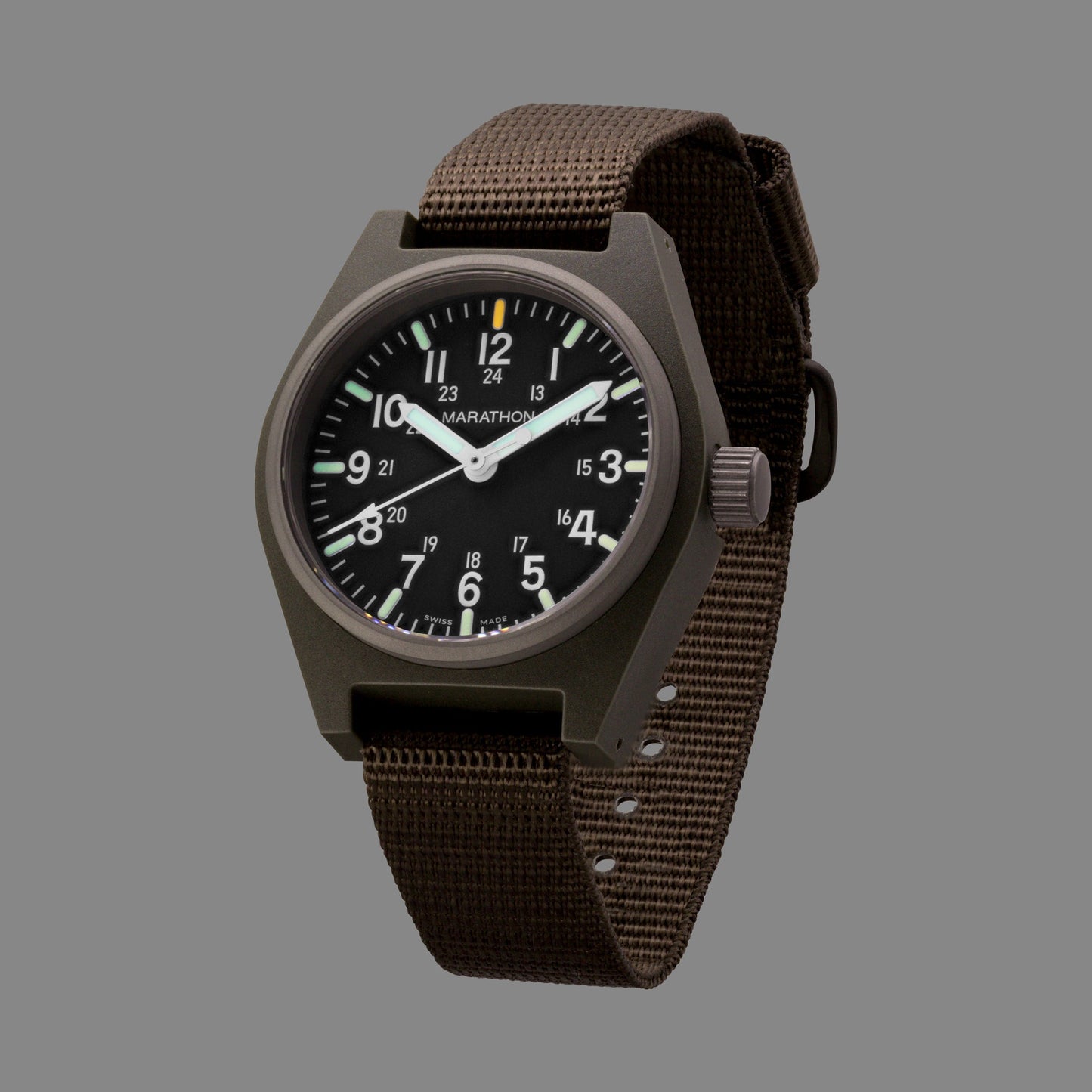 Marathon WW194009SG-0103 Sage Green General Purpose Quartz with MaraGlo (GPQ) - 34mm with Sage Green Ballistic Nylon Strap