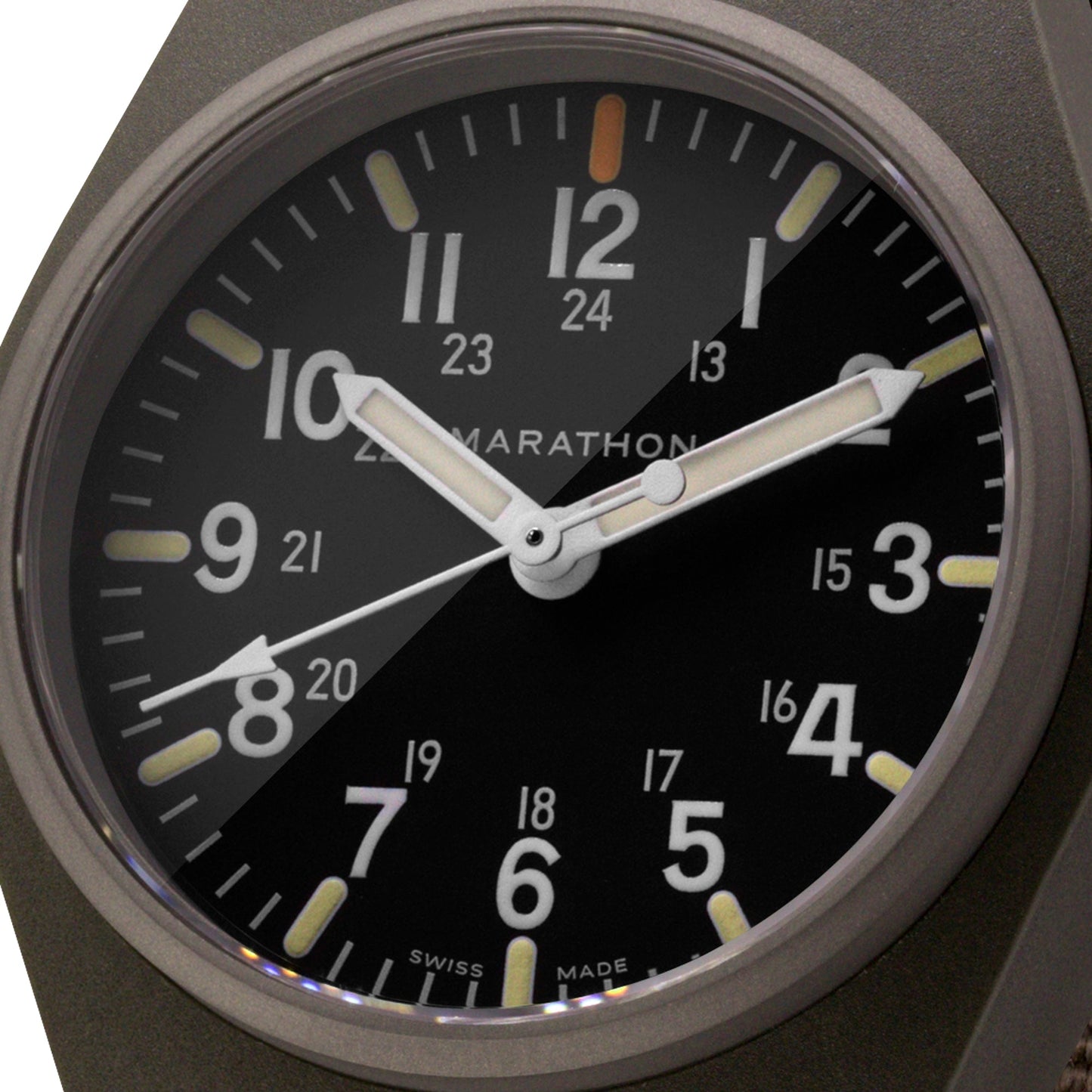 Marathon WW194009SG-0106 Sage Green General Purpose Quartz with MaraGlo (GPQ) - 34mm with Sage Green Defence Standard Nylon Strap