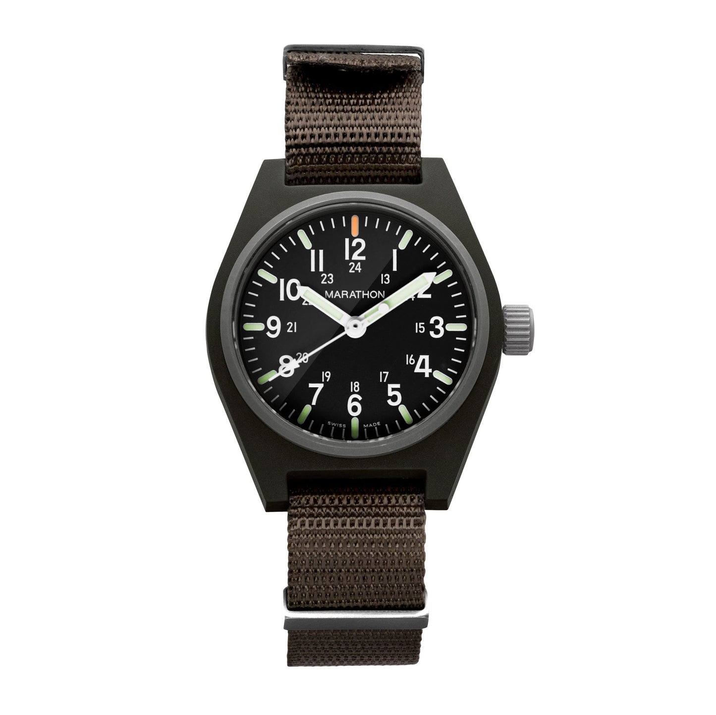 Marathon WW194009SG-0106 Sage Green General Purpose Quartz with MaraGlo (GPQ) - 34mm with Sage Green Defence Standard Nylon Strap