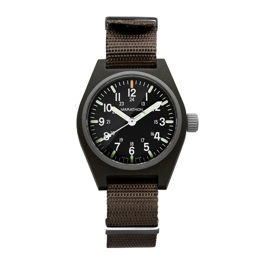 Marathon WW194009SG-0106 Sage Green General Purpose Quartz with MaraGlo (GPQ) - 34mm with Sage Green Defence Standard Nylon Strap