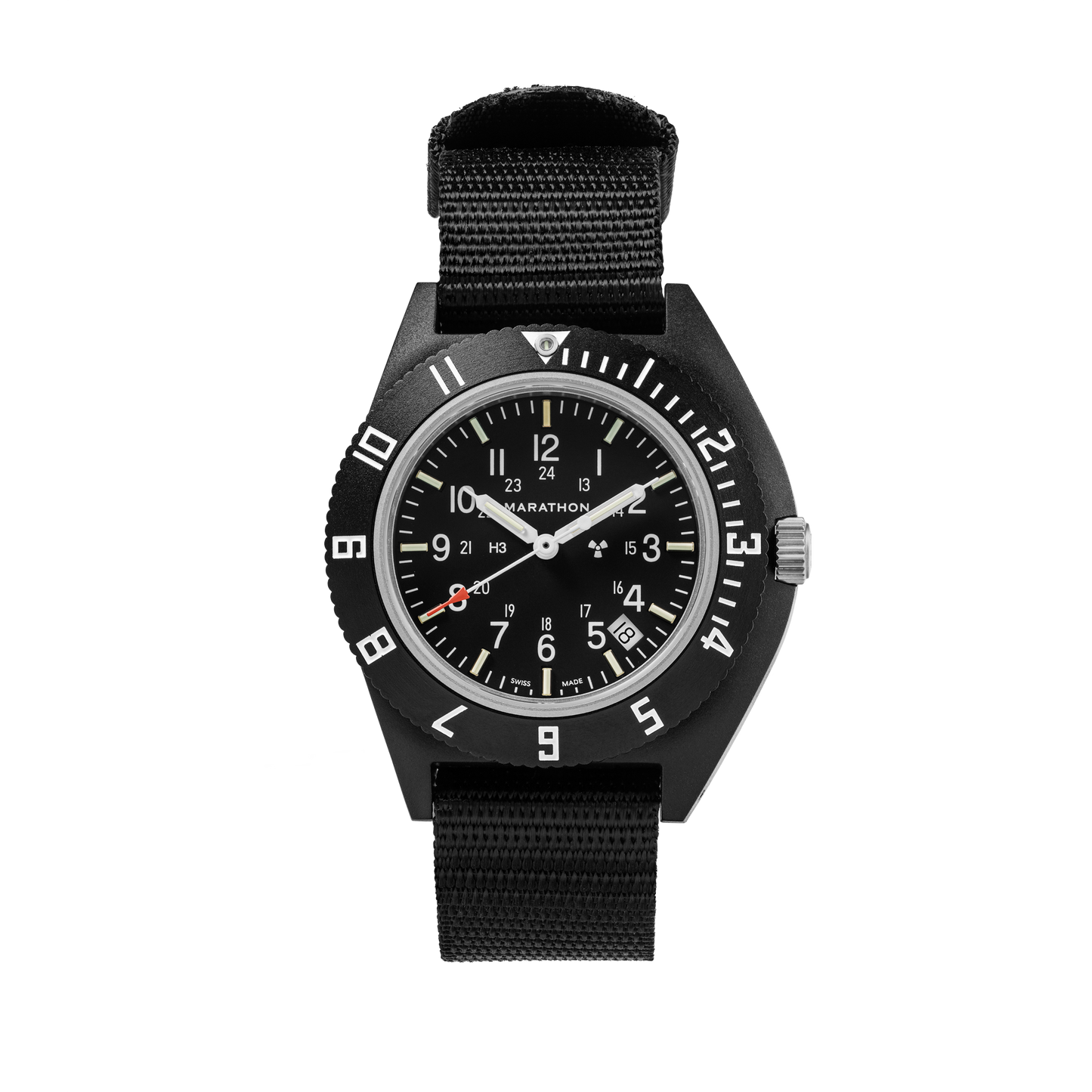 Marathon WW194013BK-0101 Black Pilot's Navigator with Date - 41mm with Black Ballistic Nylon Strap