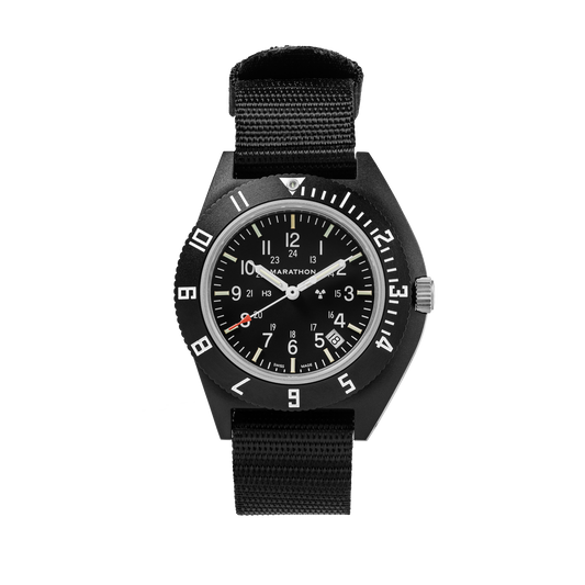 Marathon WW194013BK-0101 Black Pilot's Navigator with Date - 41mm with Black Ballistic Nylon Strap