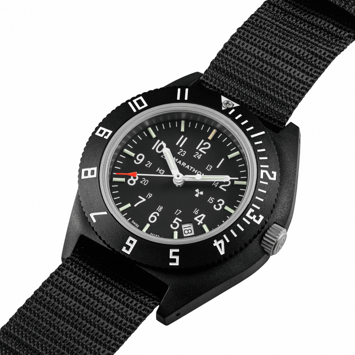 Marathon WW194013BK-0101 Black Pilot's Navigator with Date - 41mm with Black Ballistic Nylon Strap