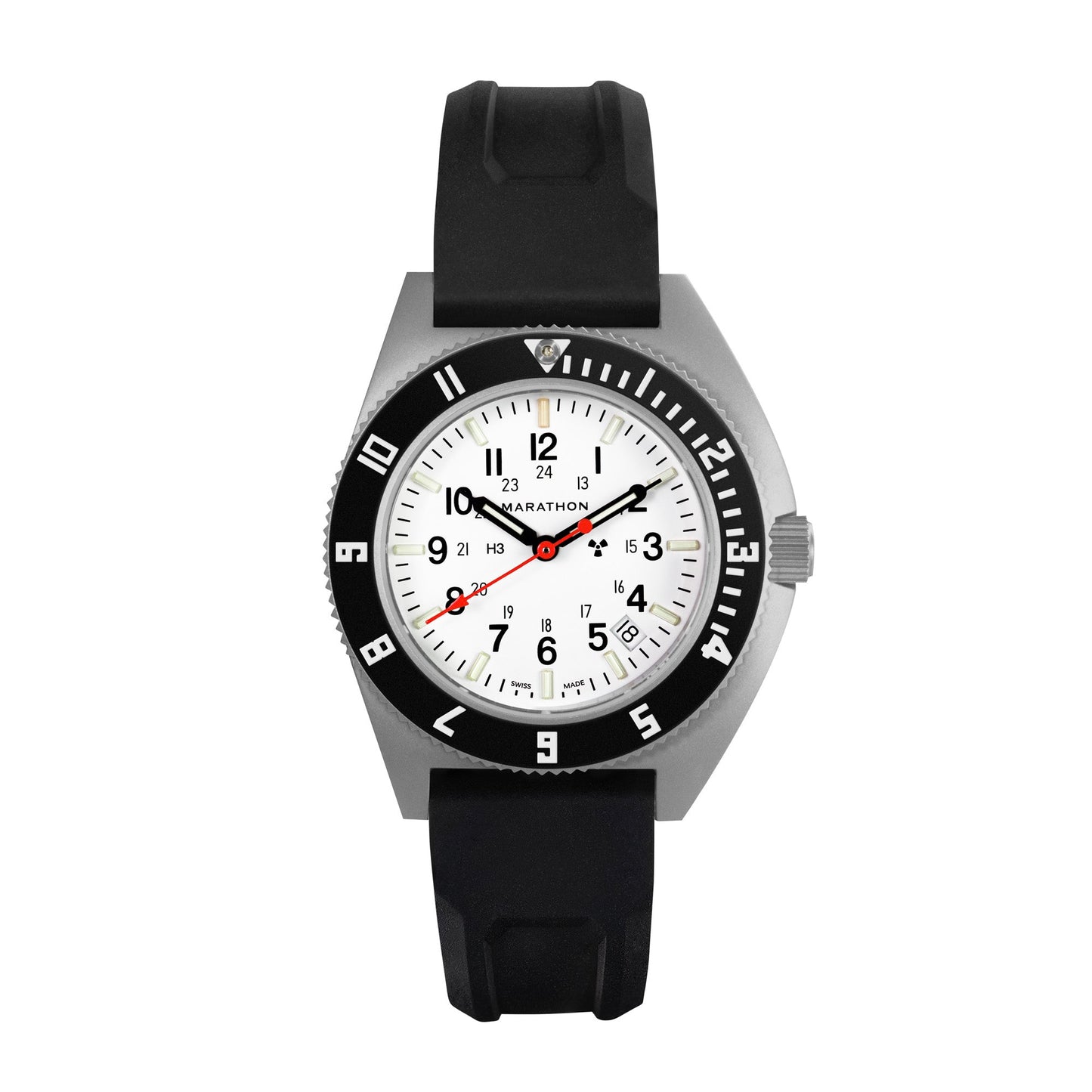 Marathon WW194013SS-0530 Arctic Edition SSNAV-D Steel Navigator Date Quartz (41mm) White Dial / Black Rubber Strap