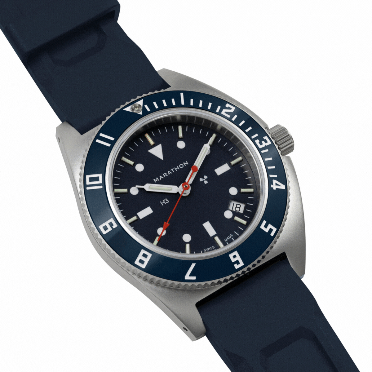 Marathon WW194013SS-1301 Blue Yonder SSNAV-D Quartz Limited Edition (41mm) Blue Dial / Blue Rubber Strap