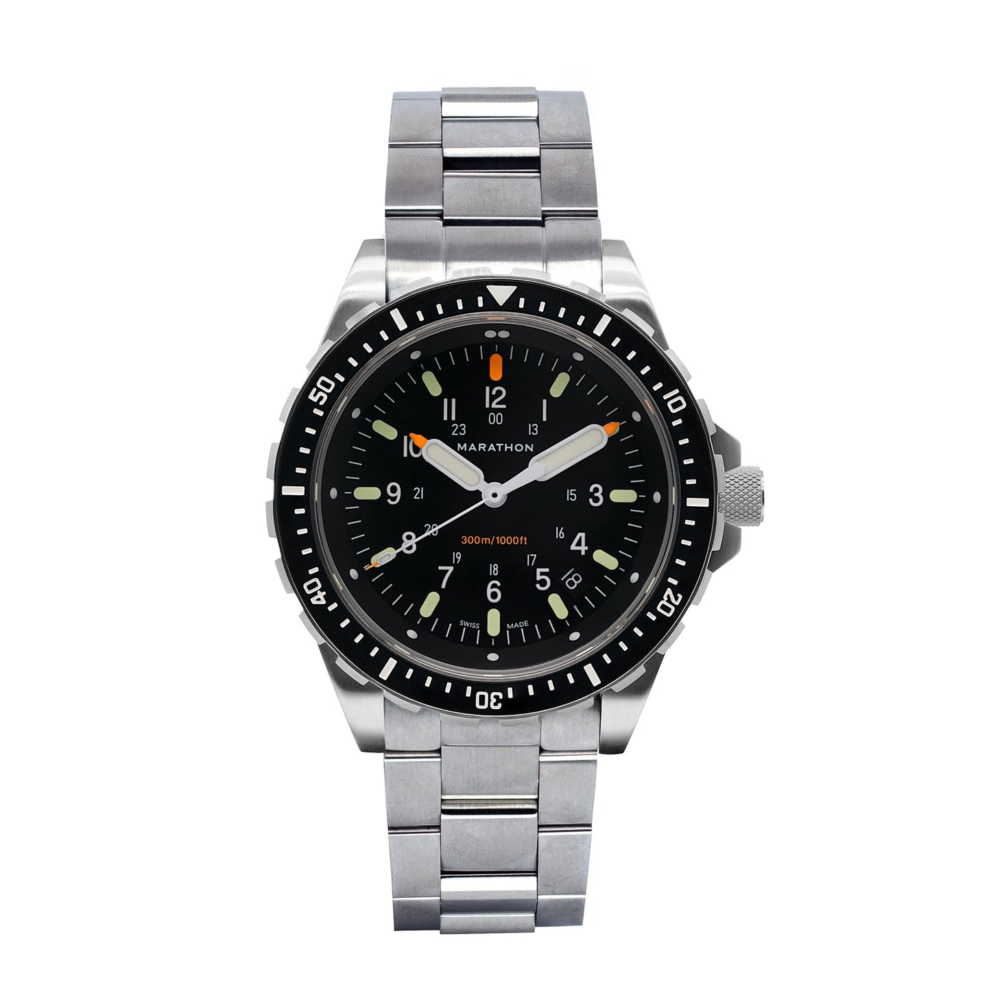 Marathon WW194018SS-0107 Jumbo Diver's Quartz (JSAR) - 46mm with Stainless Steel MA Bracelet