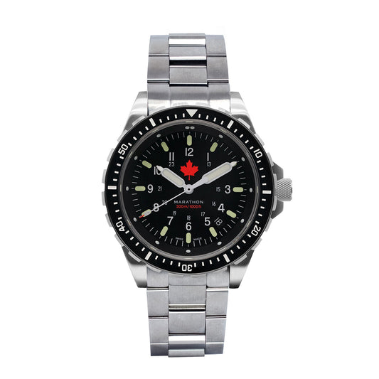 Marathon WW194018SS-0404 Jumbo Diver's Quartz (JSAR) - 46mm - Maple Leaf dial with Stainless Steel CA Bracelet