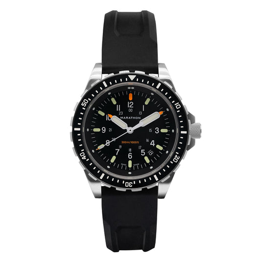 Marathon WW194018SS-0130 Jumbo Diver's Quartz (JSAR) - 46mm with 3 Pieces Black Rubber Strap